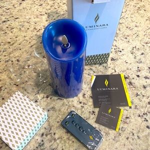 Luminara Blue Flame-Effect Remote Control Candle